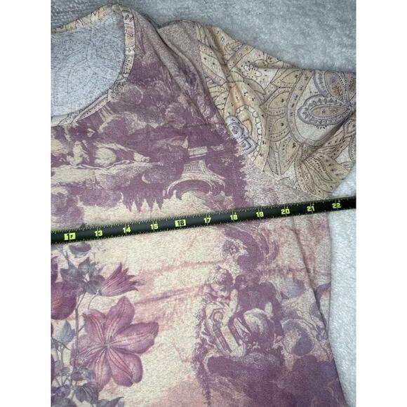 LANE BRYANT Y2K Mesh Tattoo Print Cherub Angel Toile Paisley Floral Top Sz 14/16 - Picture 7 of 9